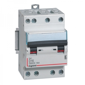 408126 LEGRAND Disjoncteur 4P 16A D 6000A/10KA