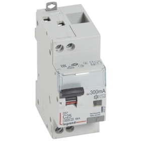 410727 LEGRAND Disjoncteur différentiel 1P+N C25 4500A/6K AC 300mA