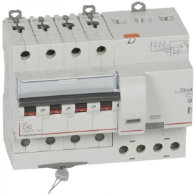 411190 LEGRAND Disjoncteur différentielférentiel 4P 40A courbe C 30mA AC 6000A/10KA