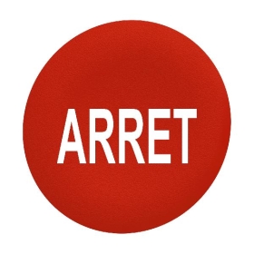 Harmony - capsule bouton poussoir - Ø22 - affleurant lisse - 'ARRET' - rouge
