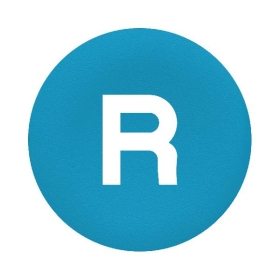 Harmony - capsule bouton poussoir - Ø22 - affleurant lisse - 'R' - bleu