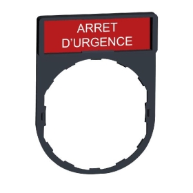 Porte étiquette 30 x 40 mm standard avec ARRET D URGENCE