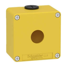 Boitier vide jaune 1 trou 22mm Boitier vide jaune 1 trou 22mm