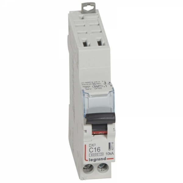 407714 LEGRAND Disjoncteur 1P+N C16 6000A/10KA AUTO