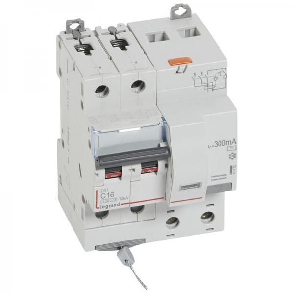 411172 LEGRAND Disjoncteur différentiel 2P C16 6000A AC 300mA 4M