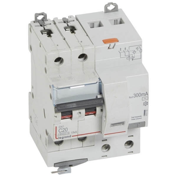 411173 LEGRAND Disjoncteur différentiel 2P C20 6000A AC 300mA 4M