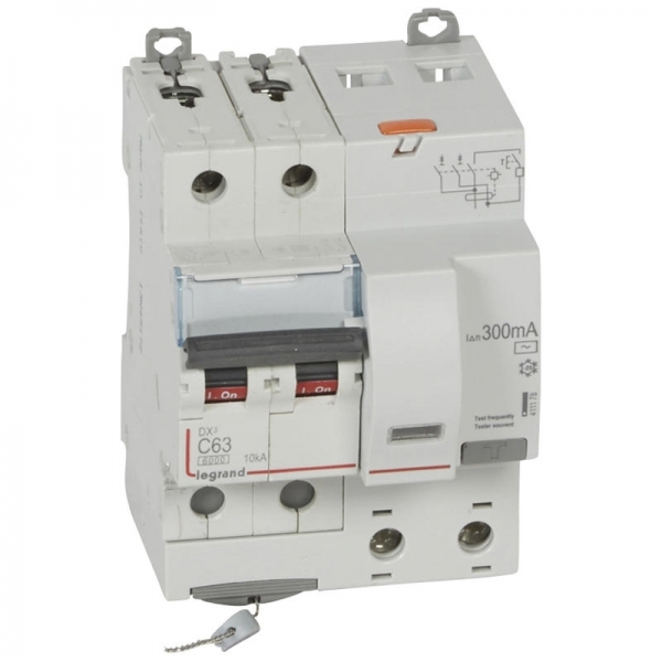 411178 LEGRAND Disjoncteur différentiel 2P C63 6000A AC 300mA 4M