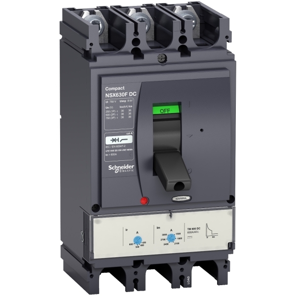Disjoncteur ComPacT NSX630F DC 3P3D 600A 36kA