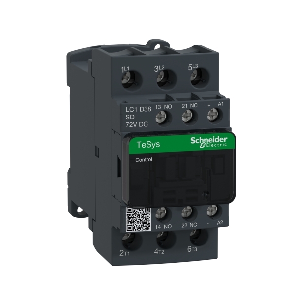LC1D38SD SCHNEIDER Contacteur 38A 3P (1F+1O) BOB 72V CC LPL