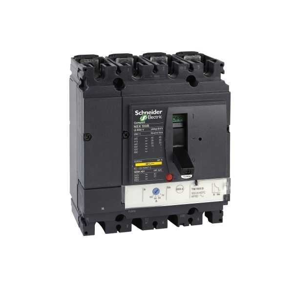 Disjoncteur ComPacT NSX100B TM50D 4P3D 25KA