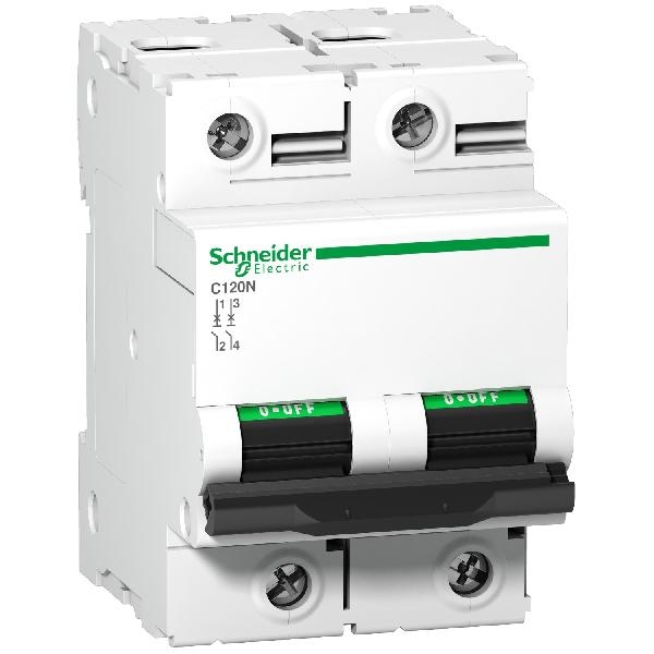 A9N18362 SCHNEIDER Disjoncteur modulaire C120N 2P 100A courbe C 10000A/10KA A9N18362 SCHNEIDER Disjoncteur modulaire C120N 2P 100A courbe C 10000A/10KA