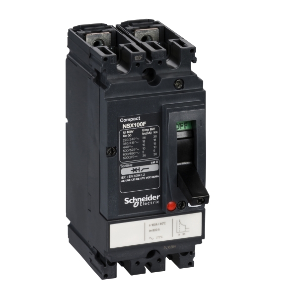 Disjoncteur ComPacT NSX100F CA/CC TM D 100A 2P2D 36KA