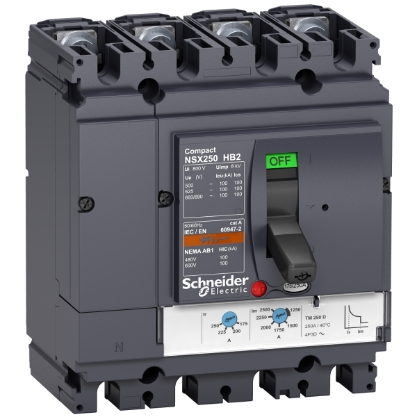 Disjoncteur ComPacT NSX100HB2 TM80D 4P4D 100KA