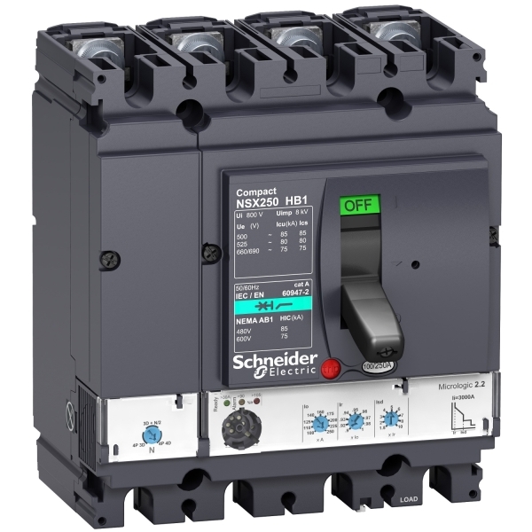 Disjoncteur ComPacT NSX100HB1 ML 2.2 40A 4P4D 85KA 500V