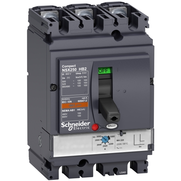 Disjoncteur ComPacT NSX250HB2 MA 220A 3P3D 100KA