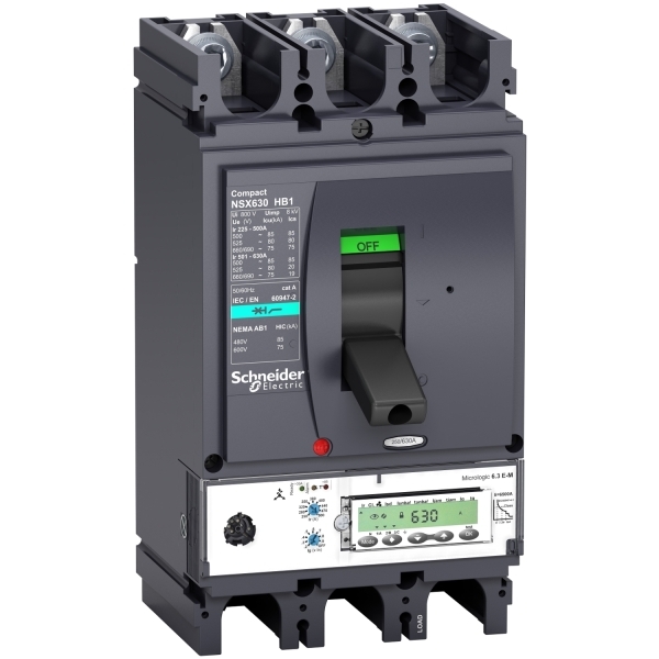 Disjoncteur ComPacT NSX630HB1 ML 6.3 E-M 500A 3P3D 85KA 500V