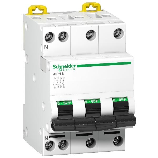 A9N21608 SCHNEIDER Disjoncteur modulaire iDPN 3P+N 20A D 6000A/10KA A9N21608 SCHNEIDER Disjoncteur modulaire iDPN 3P+N 20A D 6000A/10KA