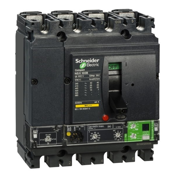 Disjoncteur ComPacT différentiel Vigi NSX100F ML 4.2AB 100A 4P 36KA