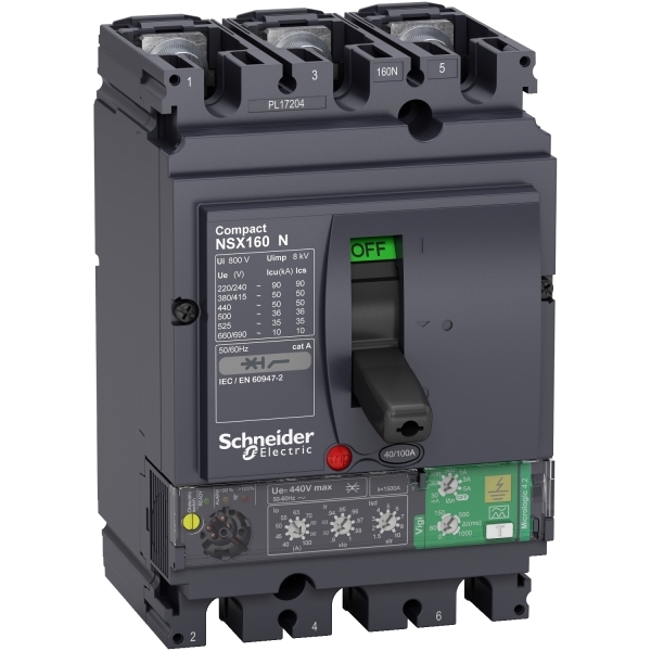Disjoncteur ComPacT différentiel Vigi NSX160N ML 4.2 100A 3P 50KA
