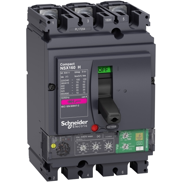 Disjoncteur ComPacT différentiel Vigi NSX160H ML 4.2 3P 160A 70KA