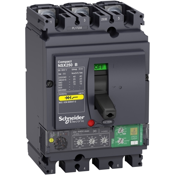 Disjoncteur ComPacT différentiel Vigi NSX250B 3P 25KA 4.2 160A
