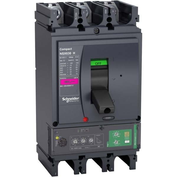 Disjoncteur ComPacT différentiel Vigi NSX630H 3P3D 70KA 4.3 570A