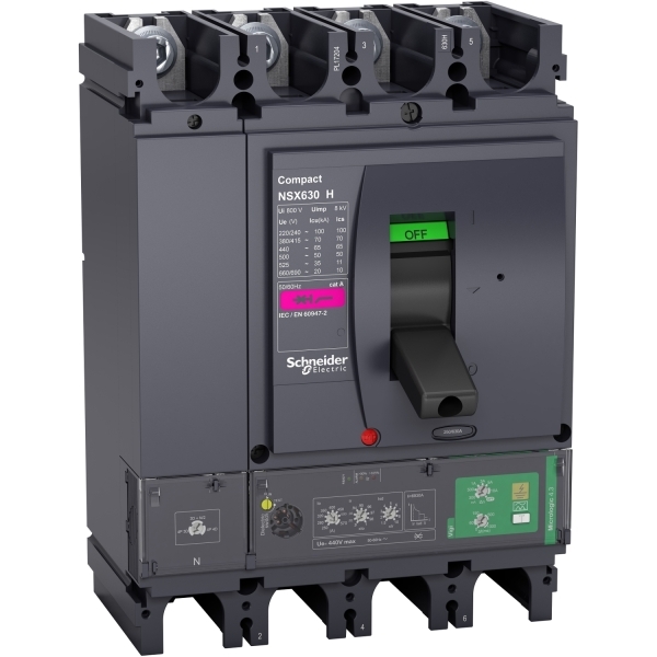 Disjoncteur ComPacT différentiel Vigi NSX630H 4P 70KA 4.3 570A