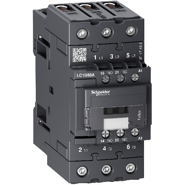 LC1D80AV7 SCHNEIDER Contacteur 3P 80A (3 NO) BOB 400V ca
