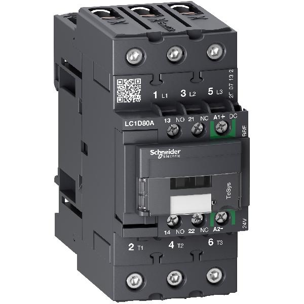 LC1D80ABBE SCHNEIDER Contacteur 3P 80A (3 NO) BOB 24V cc