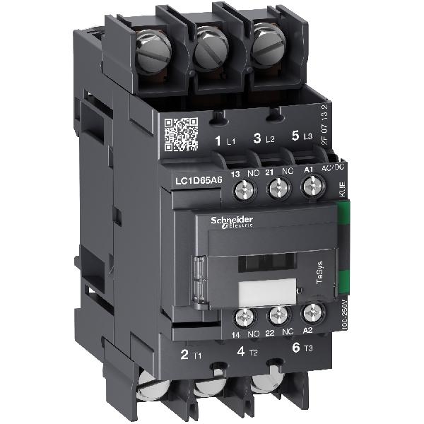 LC1D65A6KUE SCHNEIDER Contacteur COSSES 3P (3NO) - AC3 -