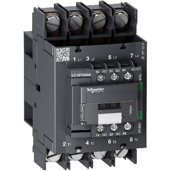 LC1DT60A6BNE SCHNEIDER Contacteur 4P 66A (4NO) BOB 24 à 60VCA/CC
