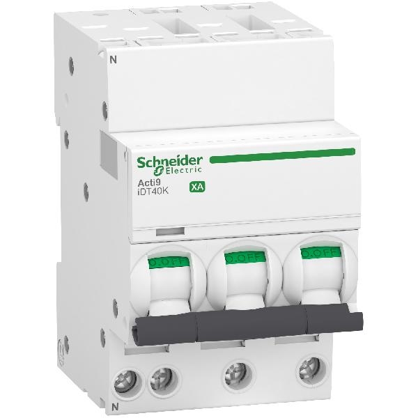 A9PK1740 SCHNEIDER Disjoncteur modulaire iDT40K XA 3PN courbe C 40A 4.5kA A9PK1740 SCHNEIDER Disjoncteur modulaire iDT40K XA 3PN courbe C 40A 4.5kA