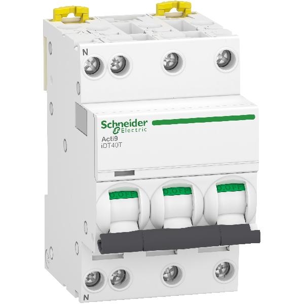 A9P22710 SCHNEIDER Disjoncteur modulaire iDT40T 3PN 10A courbe C 6kA