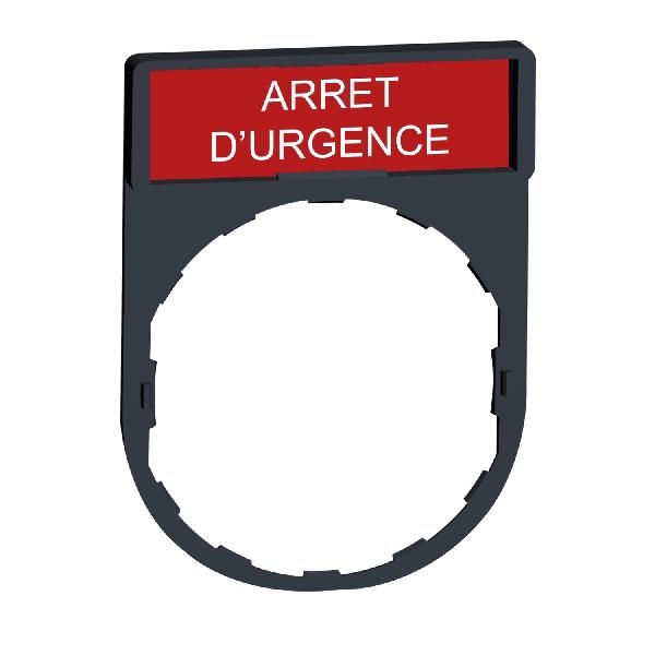 Porte étiquette 30 x 40 mm standard avec ARRET D URGENCE