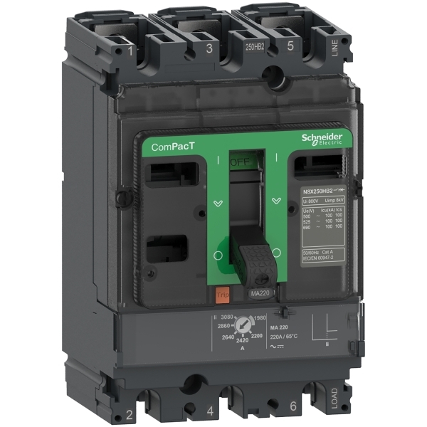 Disjoncteur ComPacT NSX100F 3P3D 6.3A MA 36KA