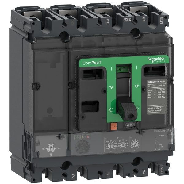 Disjoncteur ComPacT NSX100HB1 4P4D 100A ML.2.2 85KA