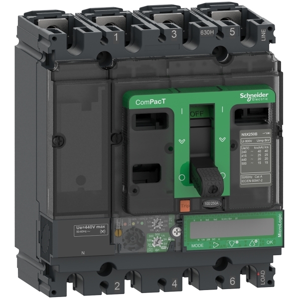 Disjoncteur ComPacT différentiel Vigi NSX250N 4P4D ML.7.2 250A