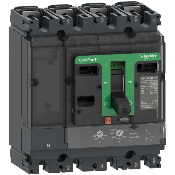 Disjoncteur ComPacT NSX250HB1 TMD 250A 4P4D 85KA
