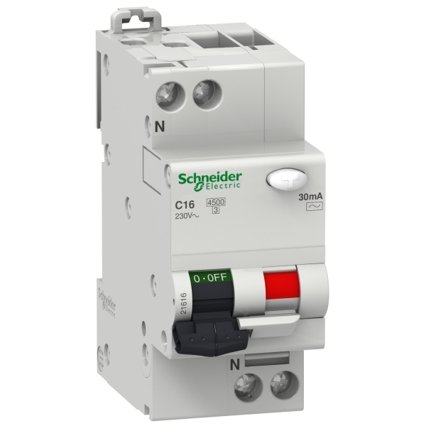 Disjoncteur ComPacT différentiel Vigi 1PN 16A courbe_C 30mA AC 4500A/6KA