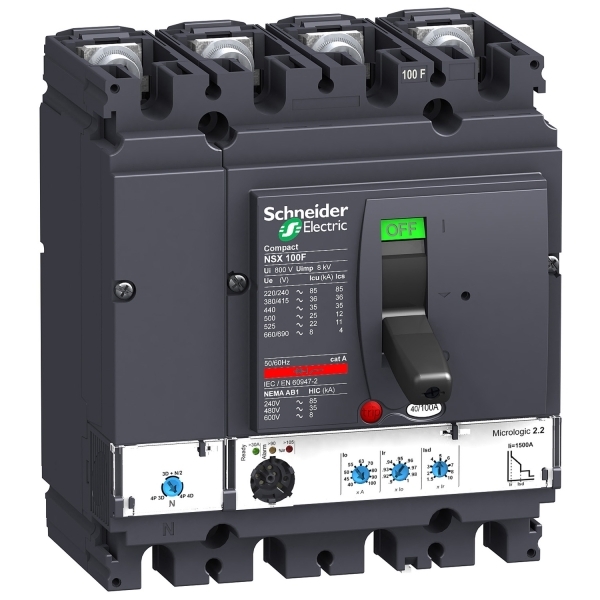 Disjoncteur ComPacT NSX100N ML2.2 40A 4P4D 50KA