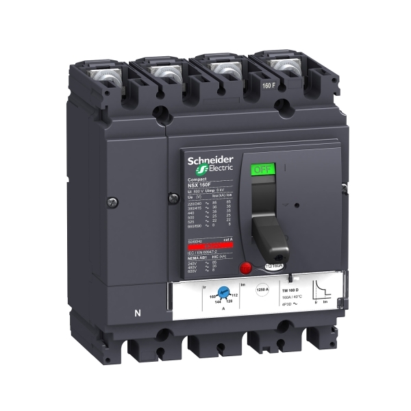 Disjoncteur ComPacT NSX160F TM100D 4P4D 36KA