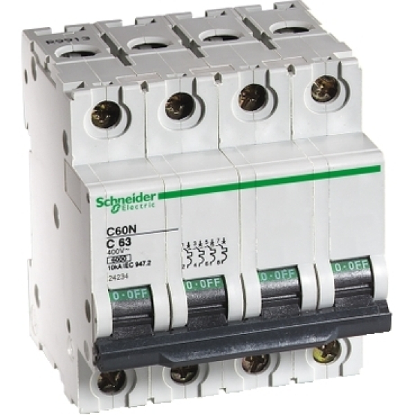 24227 SCHNEIDER Disjoncteur modulaire C60N 4P 10A courbe C 6000A/10KA